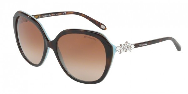 Tiffany & Co. TF4132HB Sunglasses, 81343B HAVANA/BLUE (HAVANA)