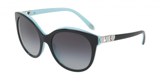 Tiffany & Co. TF4133F Sunglasses, 80553C BLACK/BLUE (BLACK)