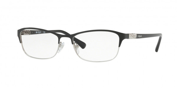 Vogue VO4057B Eyeglasses, 352 TOP BLACK/SILVER (BLACK)