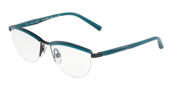 Alain Mikli A02023 Eyeglasses, E240 PONTILLE' PETROL/MATT BLACK (LIGHT BLUE)