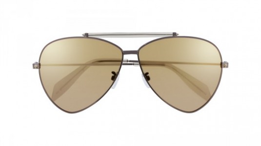 Alexander McQueen AM0058S Sunglasses, 003 - RUTHENIUM with GOLD lenses