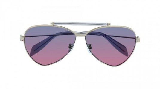 Alexander McQueen AM0058S Sunglasses, 004 - GOLD with BLUE lenses