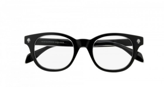 Alexander McQueen AM0027O Eyeglasses, BLACK
