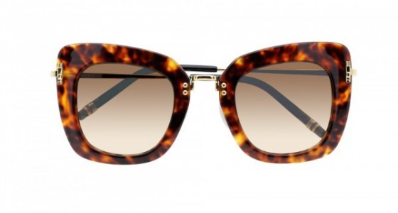 Boucheron BC0015S Sunglasses, 002 - HAVANA with GOLD temples and BROWN lenses