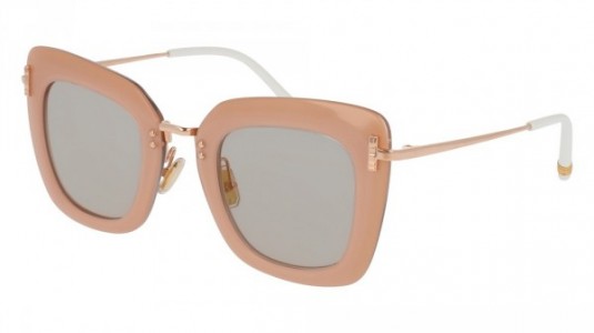 Boucheron BC0015S Sunglasses, 005 - NUDE with GOLD temples and GOLD lenses