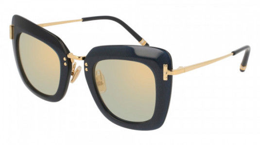 Boucheron BC0015S Sunglasses, 007 - BLUE with GOLD temples and GOLD lenses