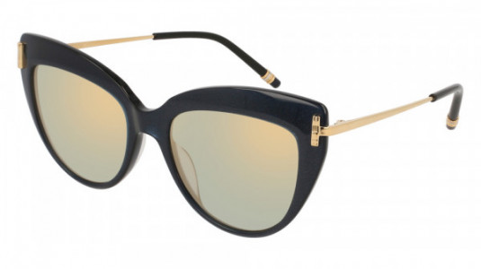 Boucheron BC0016S Sunglasses, 005 - BLUE with GOLD temples and GOLD lenses