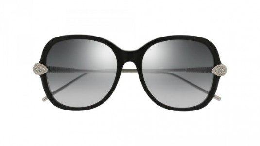 Boucheron BC0032S Sunglasses, 002 - BLACK with SILVER temples and SILVER lenses