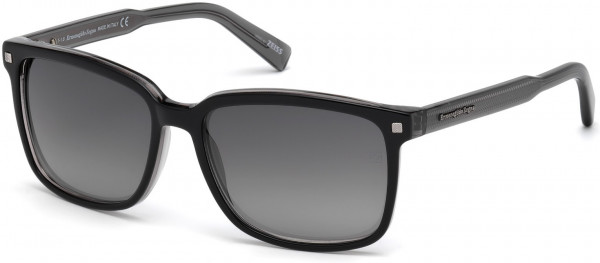 Ermenegildo Zegna EZ0062 Sunglasses, 05B - Black/other / Gradient Smoke
