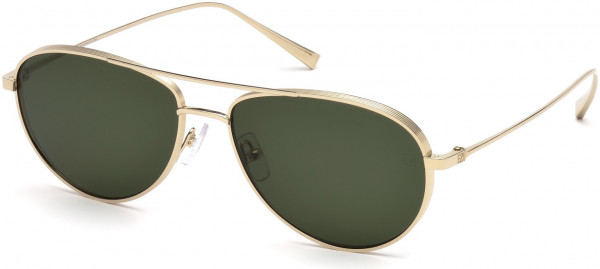 Ermenegildo Zegna EZ0072 Sunglasses, 32N - Shiny Pale Gold, Natural Titanium On Front Side/ Green