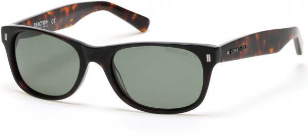 Kenneth Cole New York KC7206 Sunglasses, 52R - Matte Tortoise Front, Shiny Tortoise Temples, Polarized Green Lens