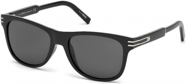 Montblanc MB641S-H Sunglasses, 01A - Shiny Black  / Smoke