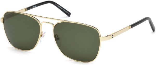 Montblanc MB649S Sunglasses, 32N - Gold / Green