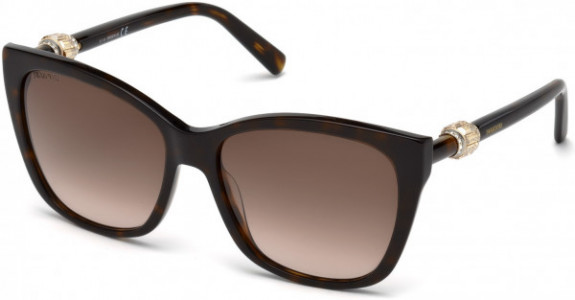 Swarovski SK0129 Sunglasses, 52F - Dark Havana / Gradient Brown