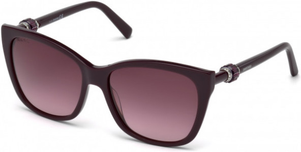 Swarovski SK0129 Sunglasses, 81Z - Shiny Violet / Gradient Or Mirror Violet