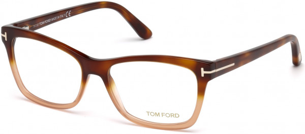 Tom Ford FT5424 Eyeglasses, 056 - Gradient Havana-To-Peach, Blonde Havana, Shiny Rose Gold  