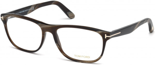 Tom Ford FT5430 Eyeglasses, 062 - Shiny Dark Brown Horn Effect