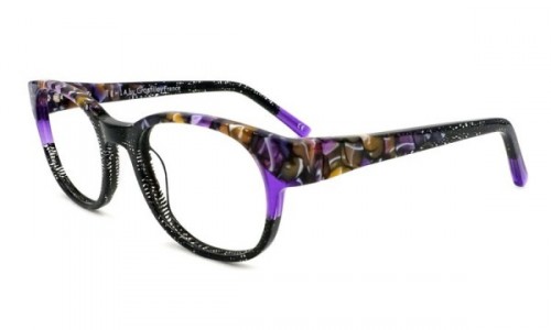 Tehia T50028 Eyeglasses, C02 Black Dot Purple Mosaic