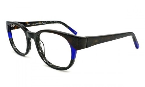 Tehia T50028 Eyeglasses, C03 Black Dot Tortoise Blue