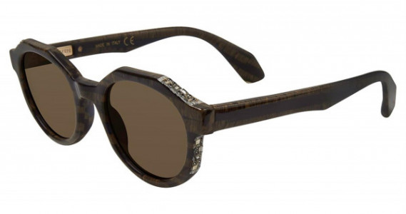 Lanvin SLN726S Sunglasses, Camel Striped 06R7