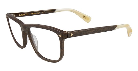 Lanvin VLN668 Eyeglasses, Dark Brown Wood 0Anb