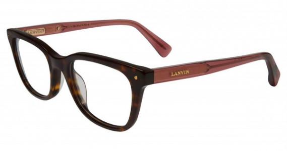 Lanvin VLN715M Eyeglasses, Shiny Dark Havana 0722