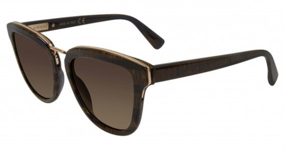 Lanvin SLN728 Sunglasses, Camel Striped 06R7