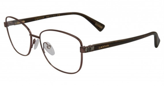 Lanvin VLN090S Eyeglasses, White Brown 0L26