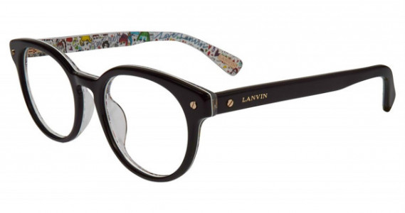 Lanvin VLN679V Eyeglasses, Shiny Black Pattern 0Apa