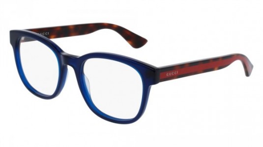 Gucci GG0005O Eyeglasses, 008 - BLUE with HAVANA temples