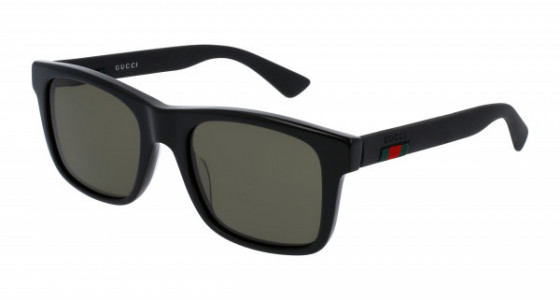 Gucci GG0008S Sunglasses, 001 - BLACK with GREEN lenses