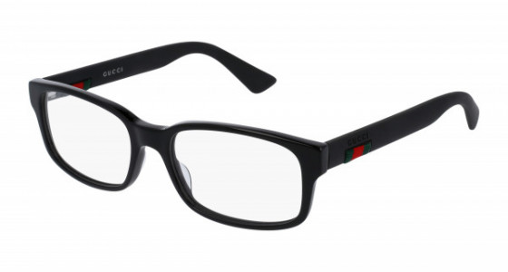 Gucci GG0012O Eyeglasses, 001 - BLACK with TRANSPARENT lenses