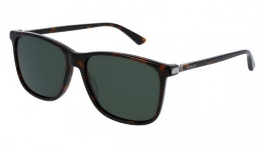 Gucci GG0017S Sunglasses, 007 - HAVANA with GREEN polarized lenses