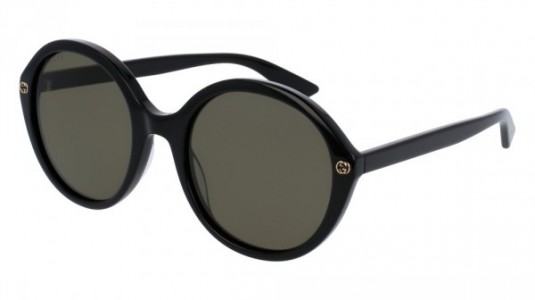 Gucci GG0023S Sunglasses, 001 - BLACK with GREEN lenses