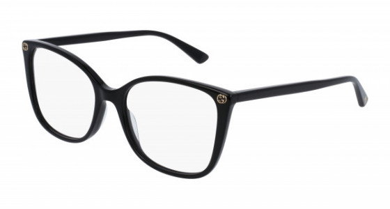 Gucci GG0026O Eyeglasses, 001 - BLACK with TRANSPARENT lenses