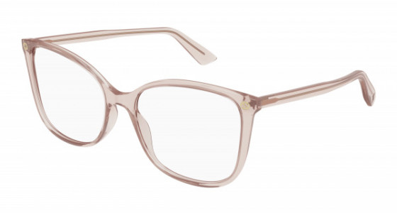 Gucci GG0026O Eyeglasses, 013 - NUDE with TRANSPARENT lenses
