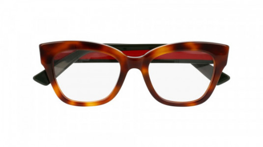 Gucci GG0060O Eyeglasses, 002 - HAVANA with GREEN temples