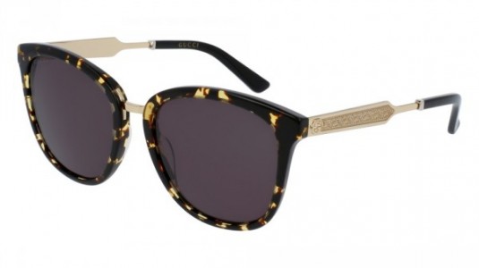 Gucci GG0073S Sunglasses, 002 - HAVANA with GOLD temples and GREY lenses