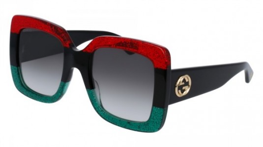 Gucci GG0083S Sunglasses, 001 - RED with BLACK temples and GREY lenses
