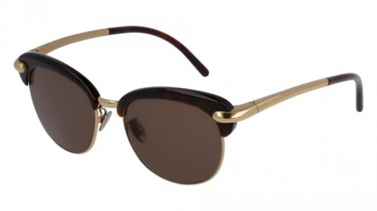 Pomellato PM0021S Sunglasses, 002 - HAVANA with GOLD temples and BROWN lenses