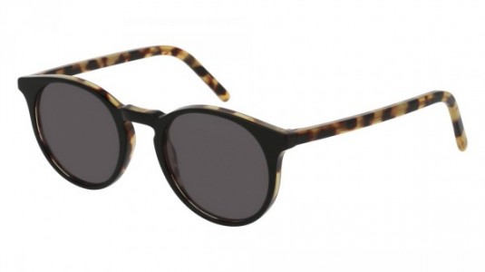 Tomas Maier TM0019S Sunglasses, 001 - BLACK with HAVANA temples and GREY lenses