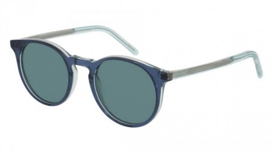 Tomas Maier TM0019S Sunglasses, 003 - BLUE with GREEN temples and BLUE lenses
