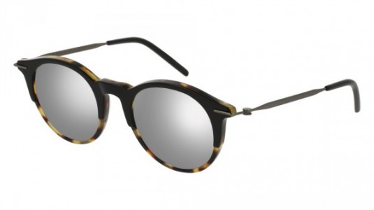 Tomas Maier TM0023S Sunglasses, 001 - BLACK with RUTHENIUM temples and SILVER lenses