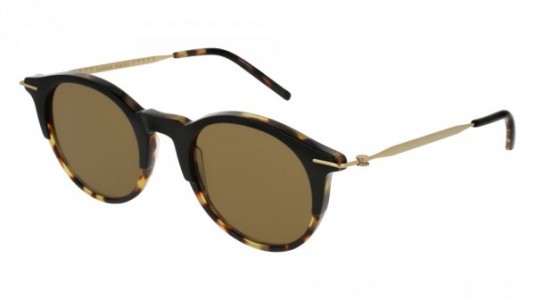 Tomas Maier TM0023S Sunglasses, 002 - BLACK with GOLD temples and BROWN lenses