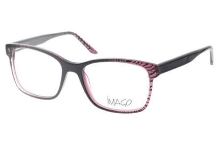 Imago Brass Eyeglasses, 02 Black-Fuchsia/Transparent