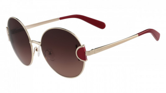 Ferragamo SF156S Sunglasses, (735) SHINY GOLD/RED