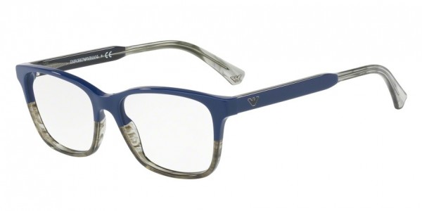 Emporio Armani EA3121 Eyeglasses, 5568 BLUE/TR STRIPED GREEN (BLUE)
