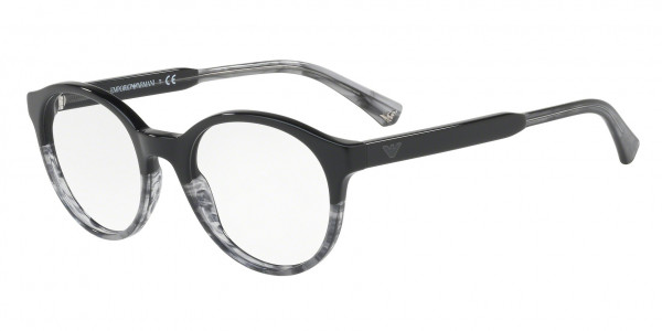 Emporio Armani EA3122F Eyeglasses, 5566 BLACK/TR STRIPED GREY (BLACK)