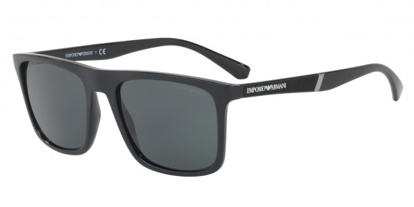 Emporio Armani EA4097F Sunglasses, 501787 SHINY BLACK GREY (BLACK)