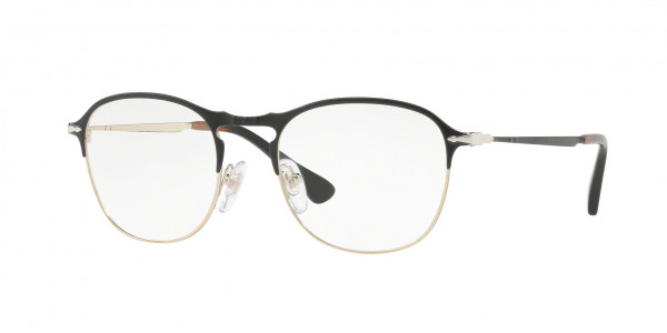 Persol PO7007V Eyeglasses, 1070 MATTE BLACK/GOLD (BLACK)